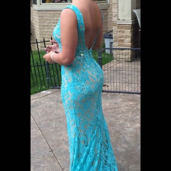 turquoise prom dress - Picture 2 of 5